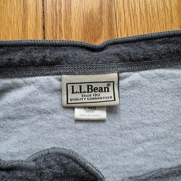 L.L. Bean Men’s River Driver Henley Sweater Pullover Wool Cotton Large Gray - Picture 2 of 4